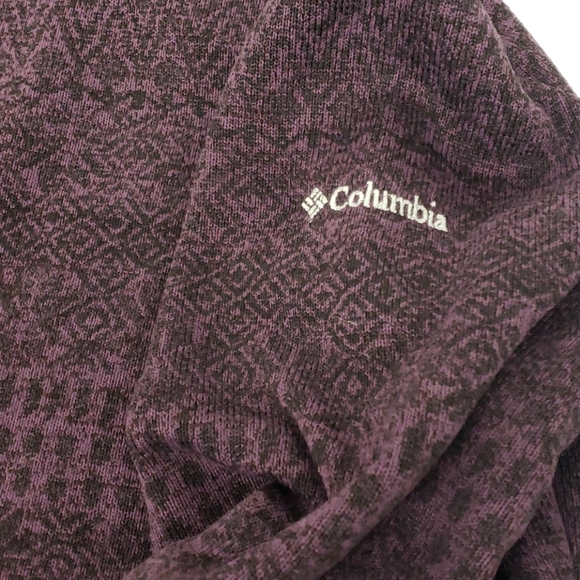 Columbia thick heathered purple fleece pullover M - Picture 3 of 7